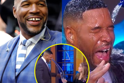 IN DEEP WATER Michael Strahan has water thrown in his face live on GMA by Susan Lucci as shocked viewers gasp ‘I did not like that’